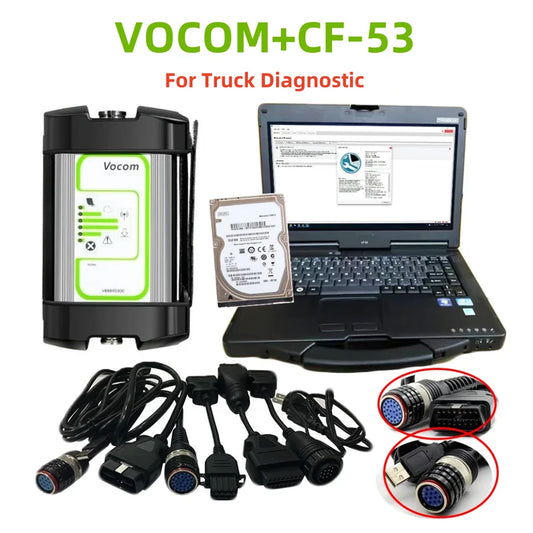 PTT2.8.13 Tech Tool Excavators Industrial Truck Diagnostic round Interface VOCOM for V0Lv-/ R-Noult/Ud/Mack PTT Install in CF53