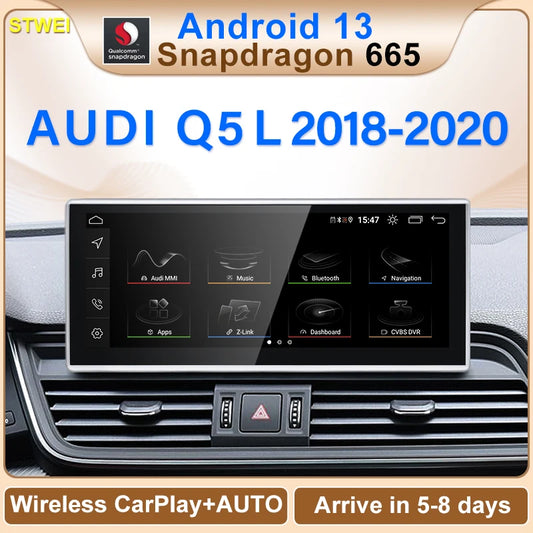 Qualcomm 8G 128G Android13 10.25Inch Carplay AUTO for AUDI 2018-2022 Q5 Q5L Car Video Players GPS Navigation Smart Screen