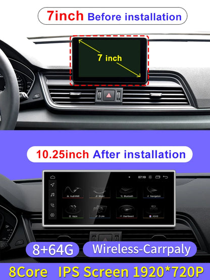 Qualcomm 8G 128G Android13 10.25Inch Carplay AUTO for AUDI 2018-2022 Q5 Q5L Car Video Players GPS Navigation Smart Screen