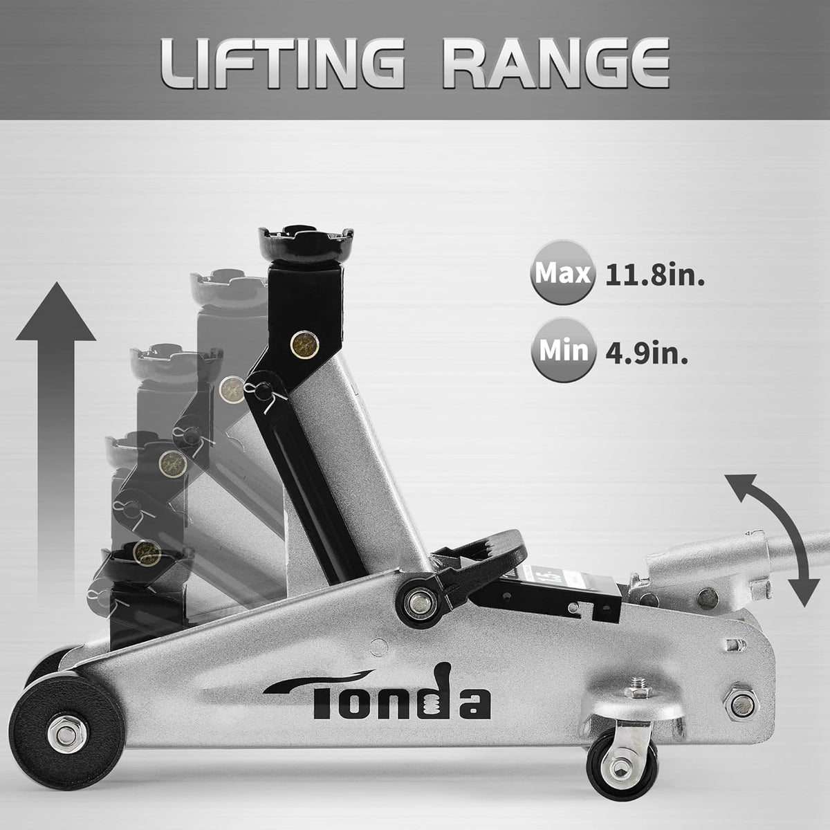 Floor Jack, 1.5 Ton Hydraulic Car Jack, 3,000 Lb, 4.9"-11.8"