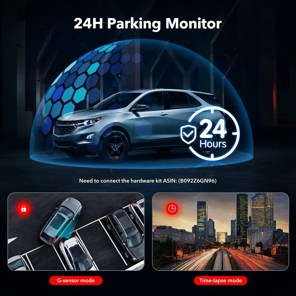 Dash Cam for Cars, 4K/2.5K Full HD Car Camera Dash Cam, 3.16” IPS Screen Dash Cam, Dashcam Built-In Wi-Fi GPS, Night Vision, Loop Recording, Vehicle, Parking Mode, Free 64GB Card