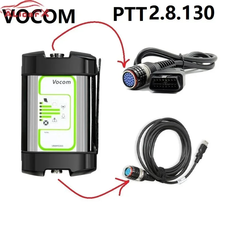 PTT2.8.13 Tech Tool Excavators Industrial Truck Diagnostic round Interface VOCOM for V0Lv-/ R-Noult/Ud/Mack PTT Install in CF53
