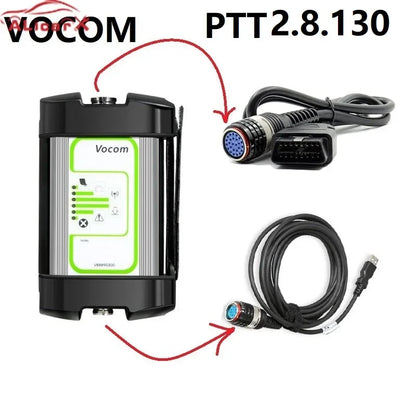 PTT2.8.13 Tech Tool Excavators Industrial Truck Diagnostic round Interface VOCOM for V0Lv-/ R-Noult/Ud/Mack PTT Install in CF53
